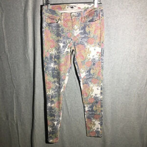 Womens YMI Jeans Vintage Pastel Floral Cottage Core Boho Beachy Foxy Skinny